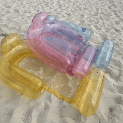 Clear Yellow Mesh Chair Pool Float & Water Hammock | Funboy Online
