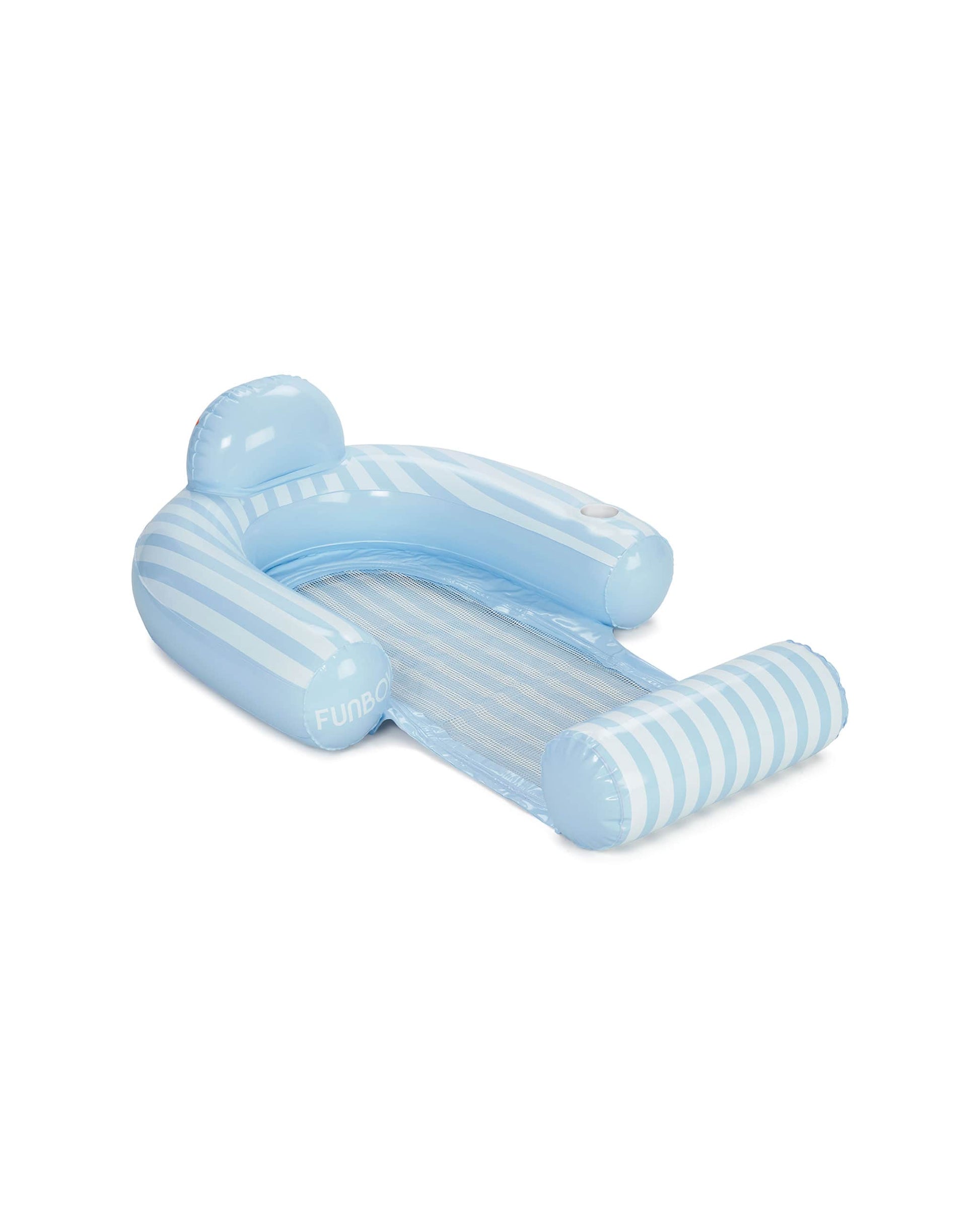 Blue & White Stripe Coastal Mesh Chair Pool Float | Funboy On Sale