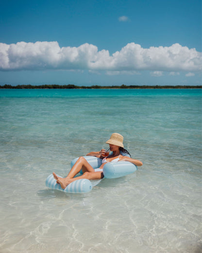 Blue & White Stripe Coastal Mesh Chair Pool Float | Funboy On Sale