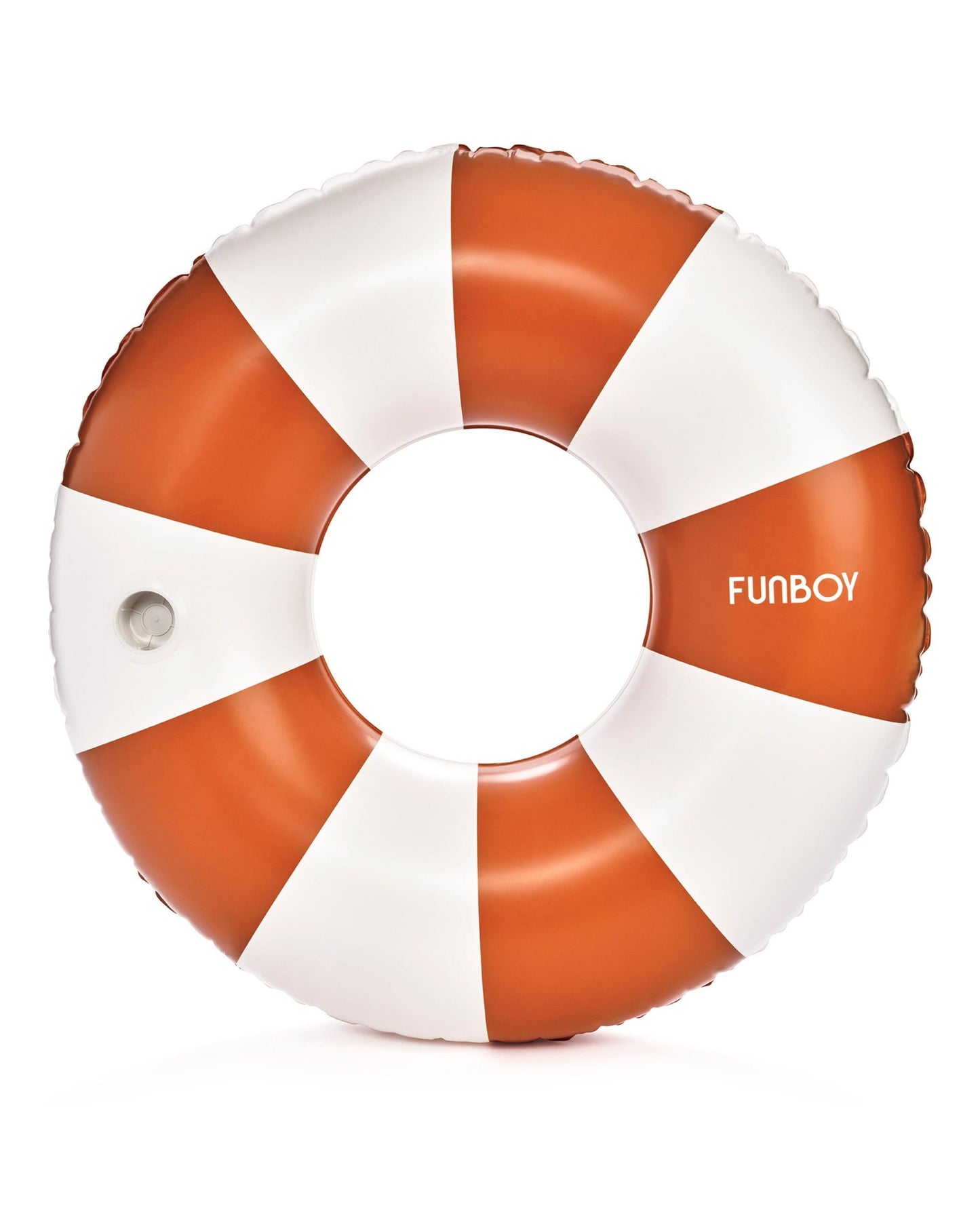 Large Pool Tube Float: Burnt Orange & White Stripes, 48" | Funboy Online