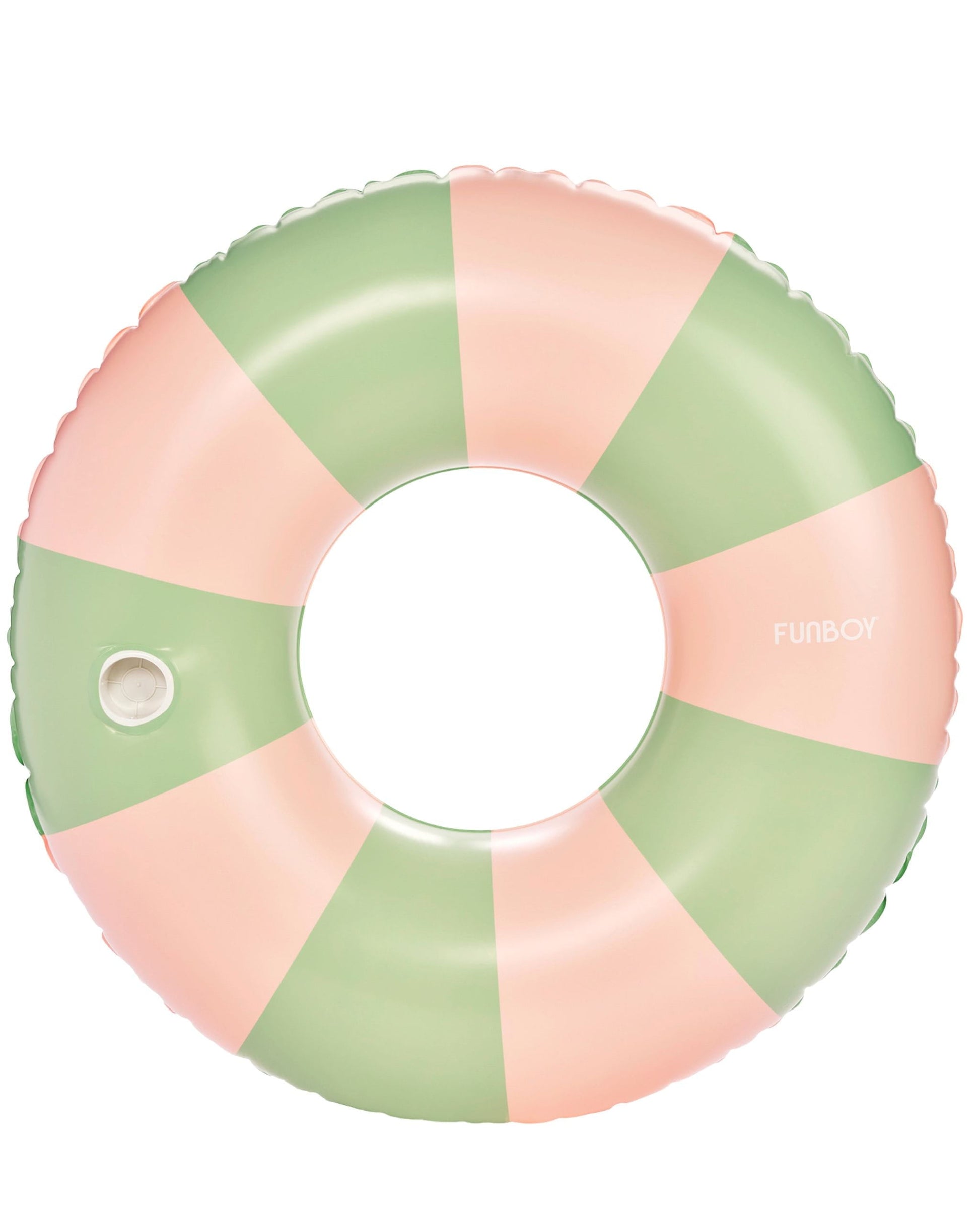 Large Pool Tube Float: Green & Pink Stripes, 48" | Funboy For Sale