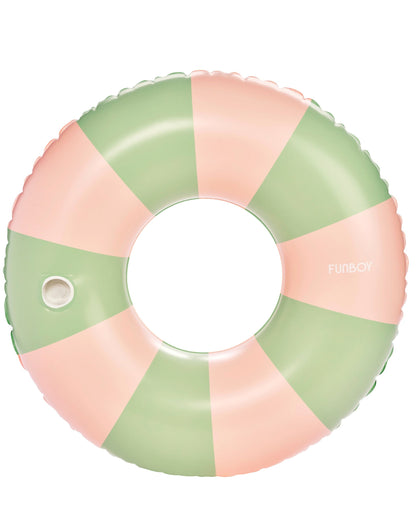 Large Pool Tube Float: Green & Pink Stripes, 48" | Funboy For Sale