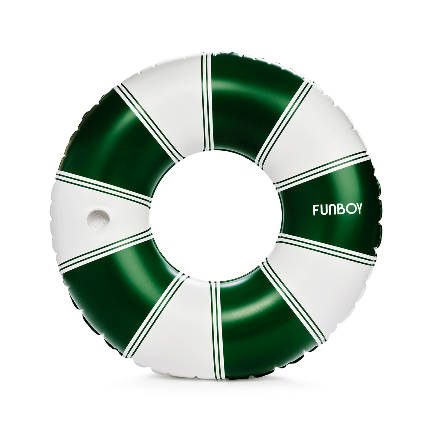 Vintage Green Stripe Inflatable Pool Float with Cup Holder 48" | Funboy New