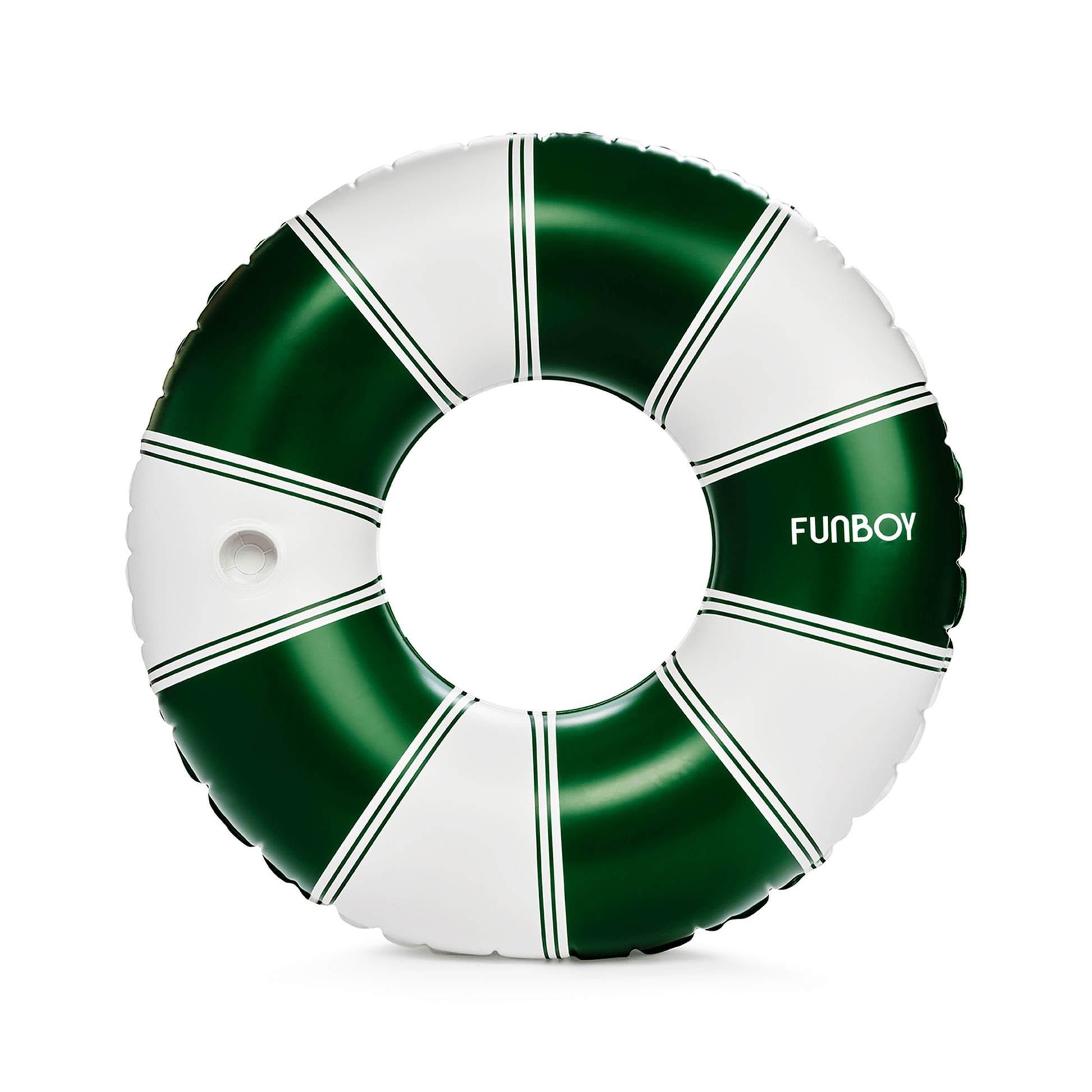 Vintage Green Stripe Inflatable Pool Float with Cup Holder 48" | Funboy New