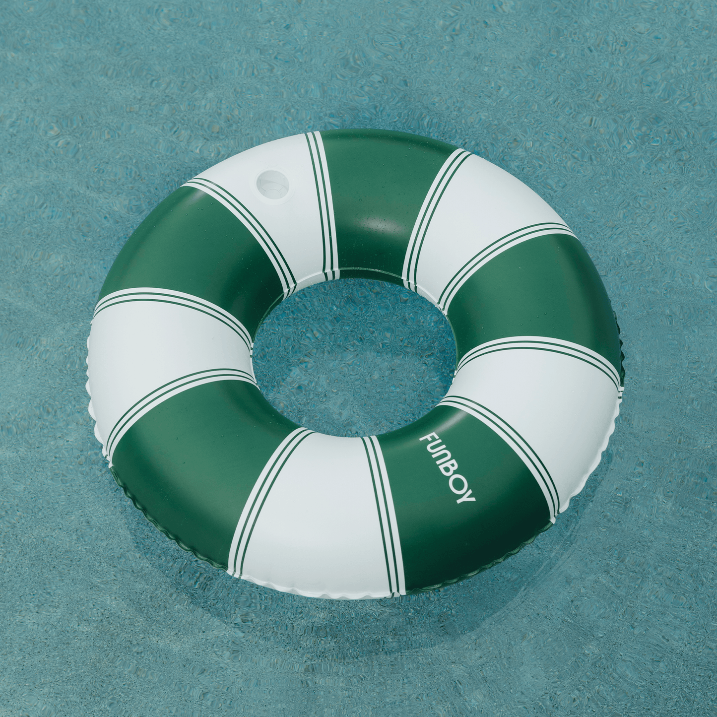 Vintage Green Stripe Inflatable Pool Float with Cup Holder 48" | Funboy New