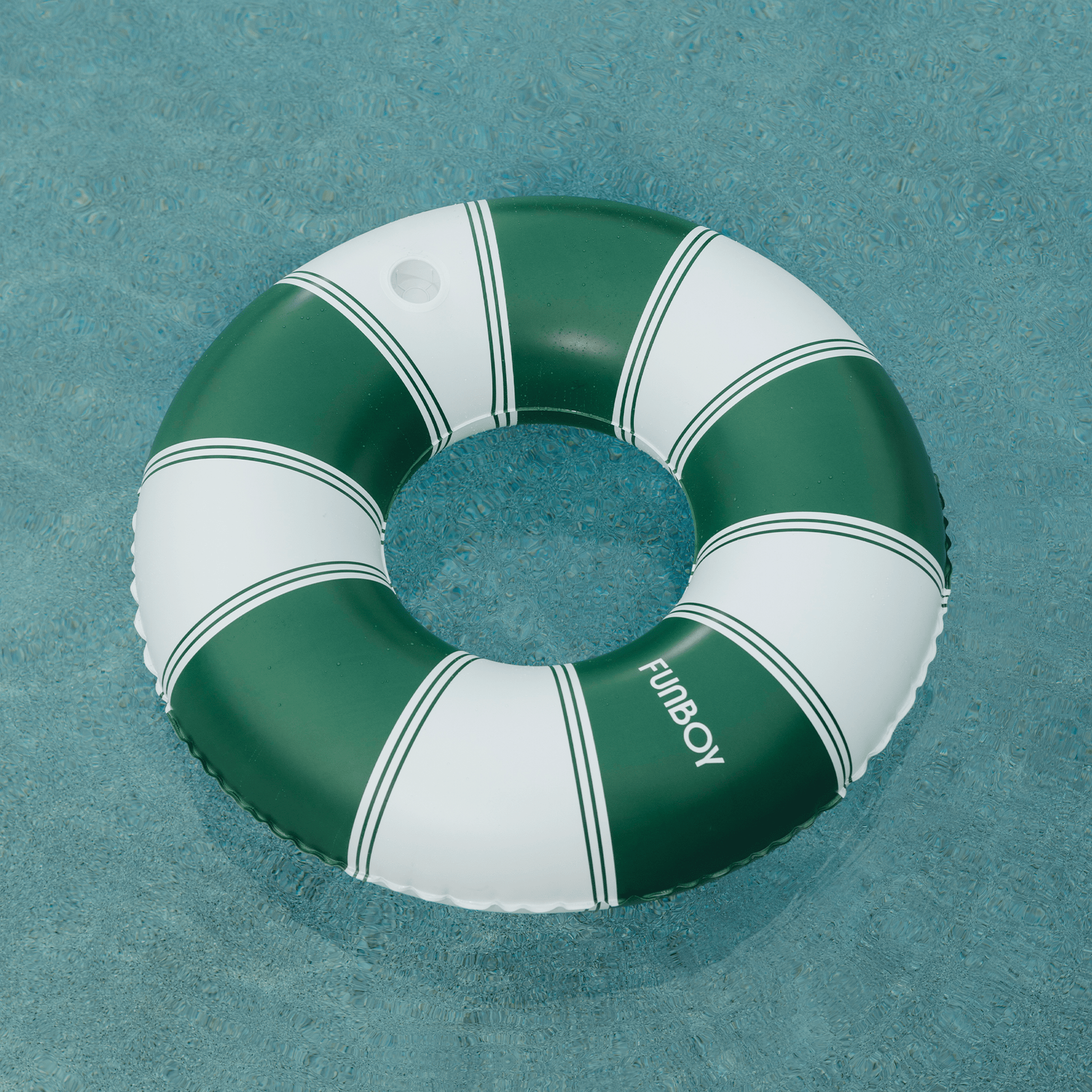 Vintage Green Stripe Inflatable Pool Float with Cup Holder 48" | Funboy New