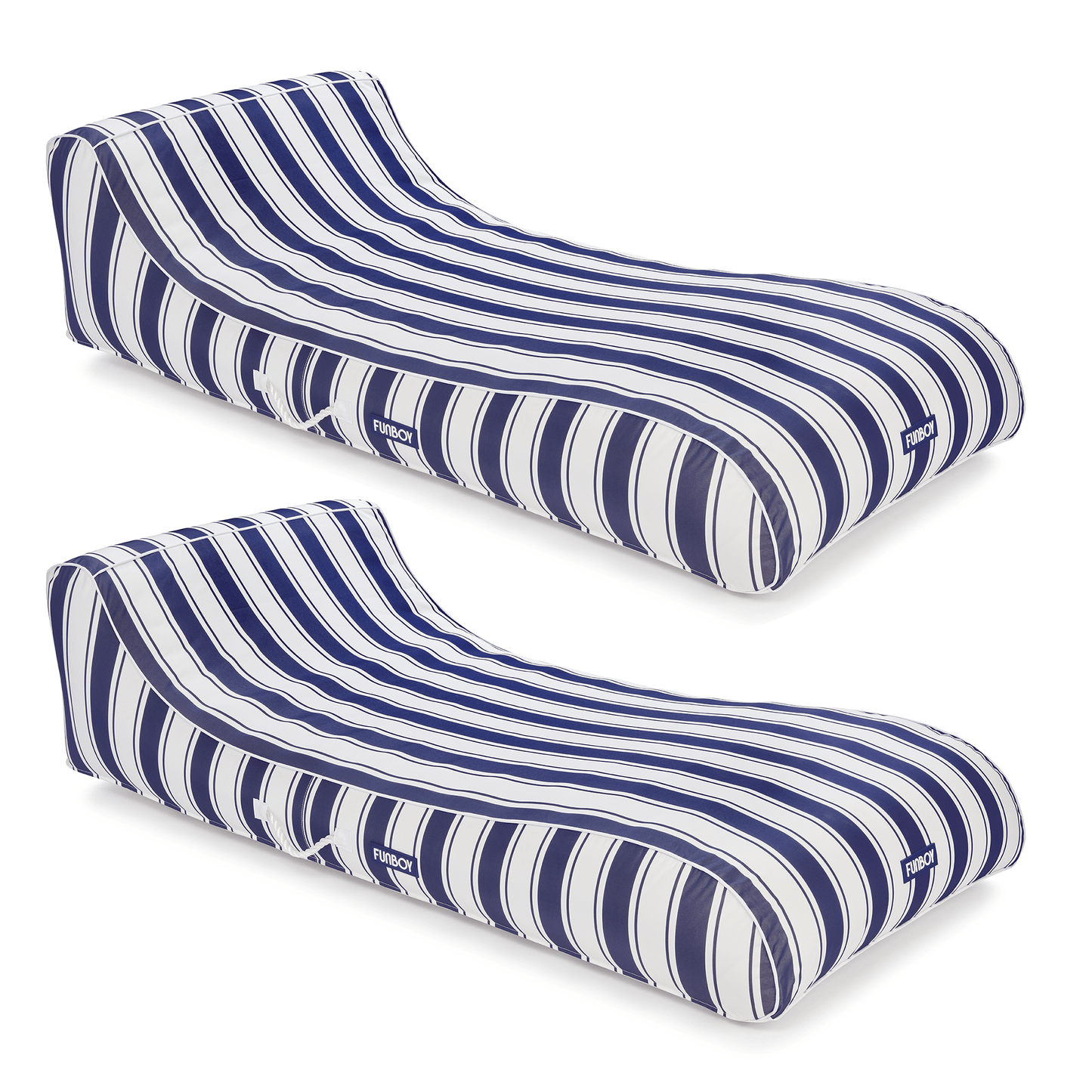 Cabana Navy Stripe Sunbed Lounger 2 Pack Fabric-Covered Pool Floats | Funboy Sale