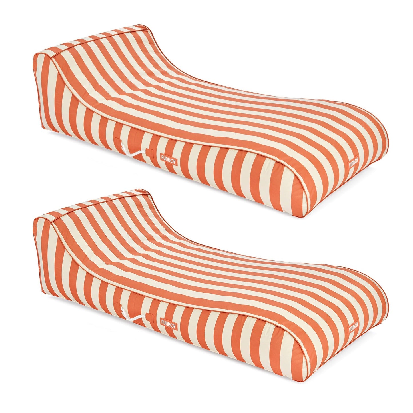 FUNBOY Fabric Sunbed Lounger 2- Pack, Orange & White | Funboy New