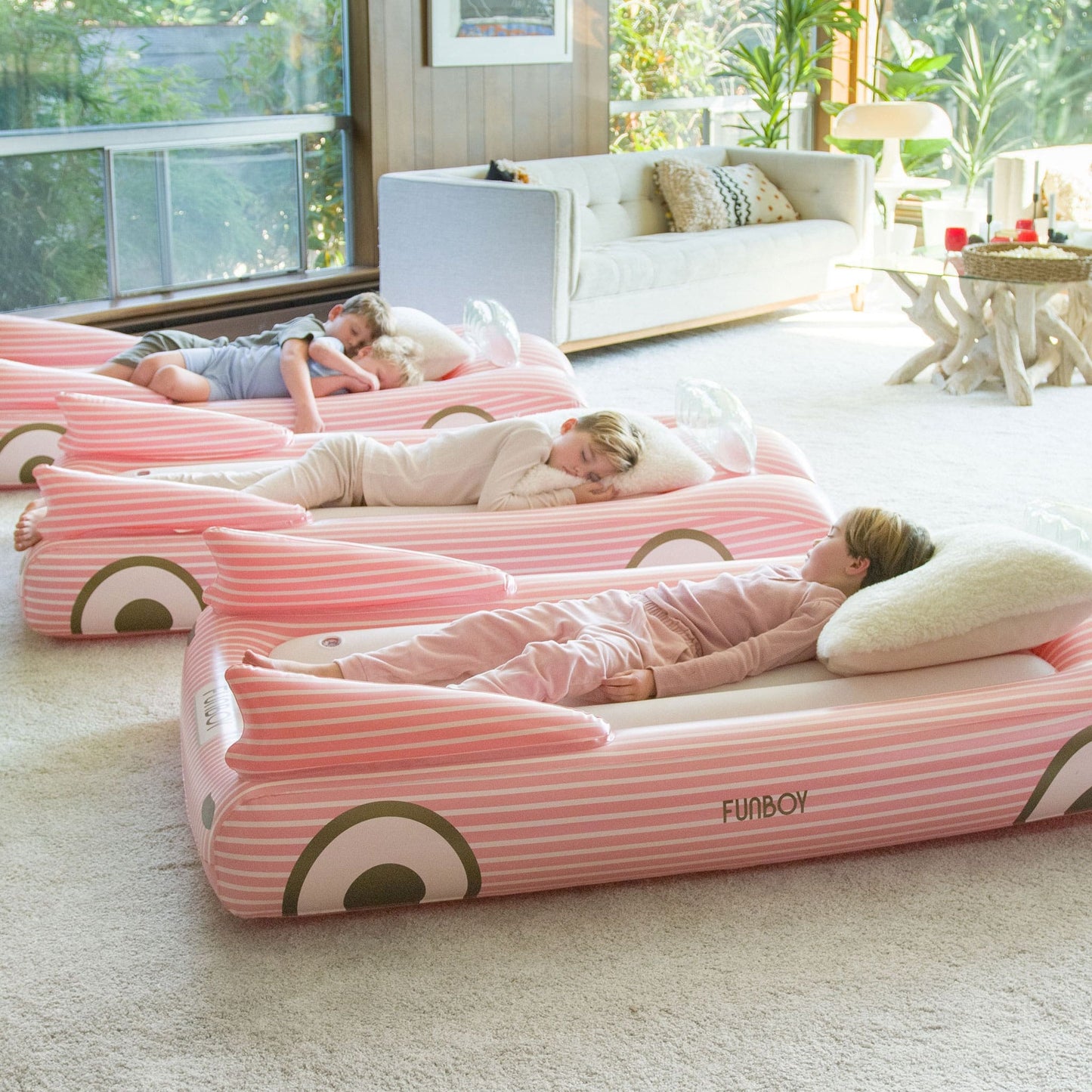 Kids Sleepover Bed - Pink Convertible Air Mattress | Funboy On Sale