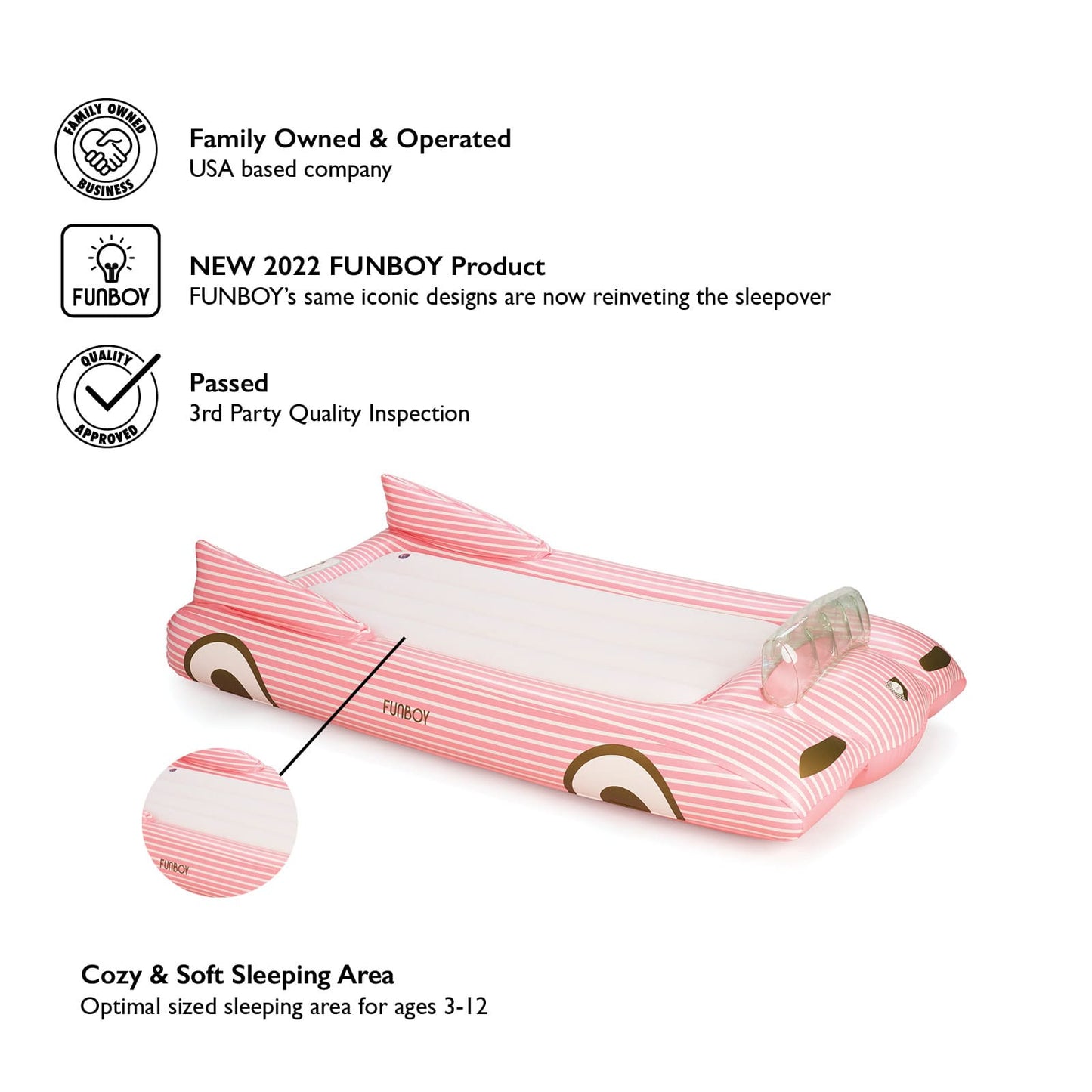 Kids Sleepover Bed - Pink Convertible Air Mattress | Funboy On Sale