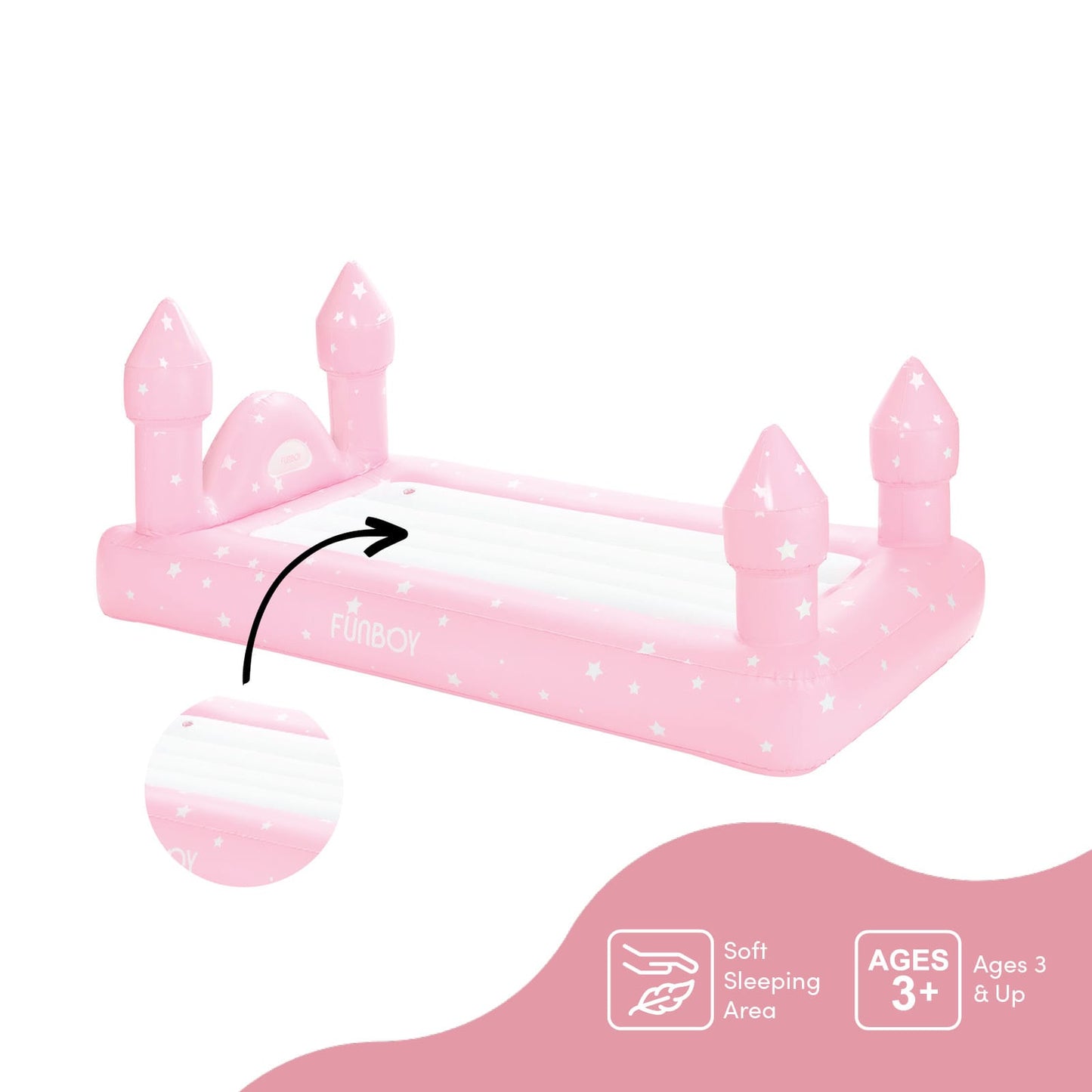 Kids Sleepover Bed - Pink Castle Air Mattress | Funboy For Sale