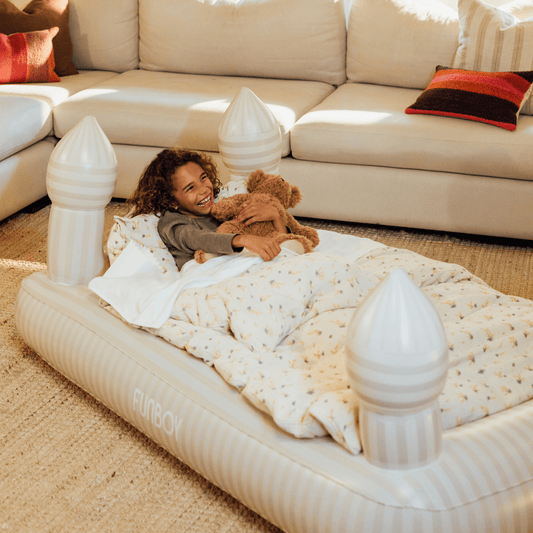 Kids Sleepover Bed - Striped Castle Air Mattress | Funboy On Sale