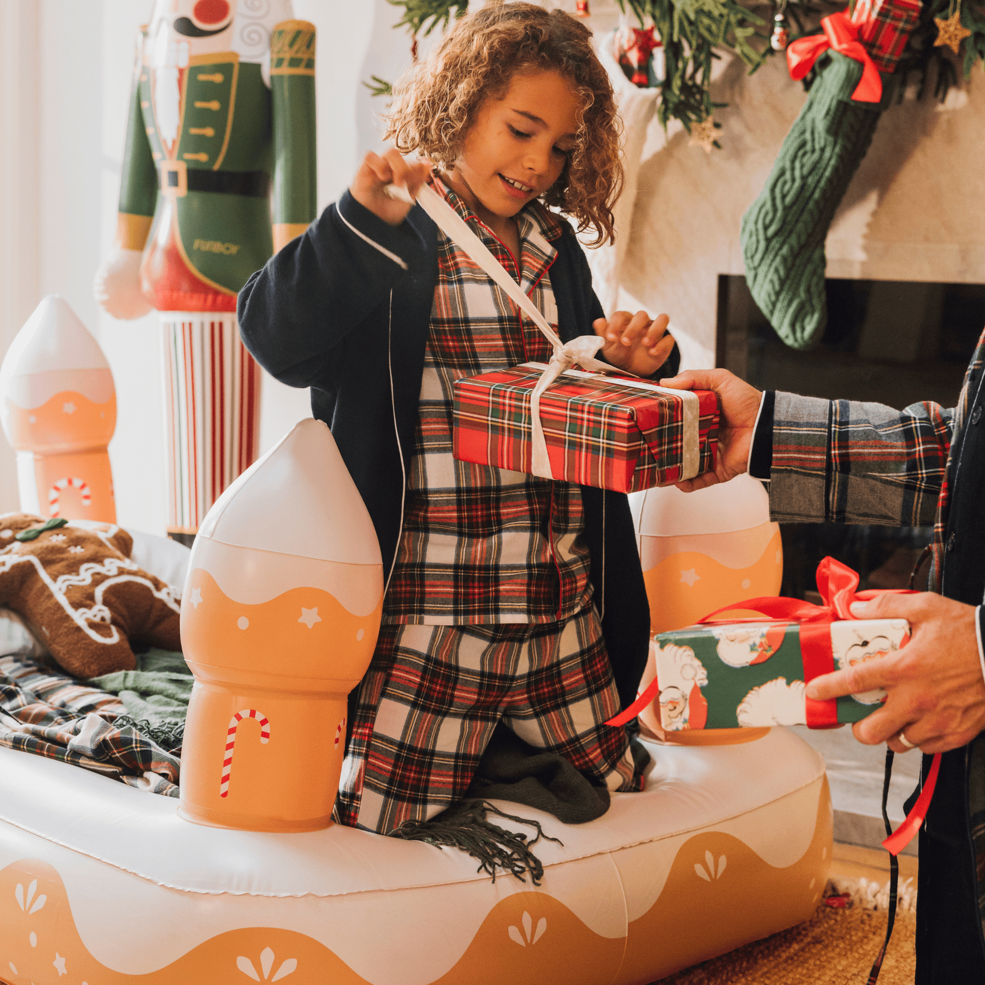 Kids Sleepover Bed - Christmas Gingerbread Air Mattress | Funboy For Sale