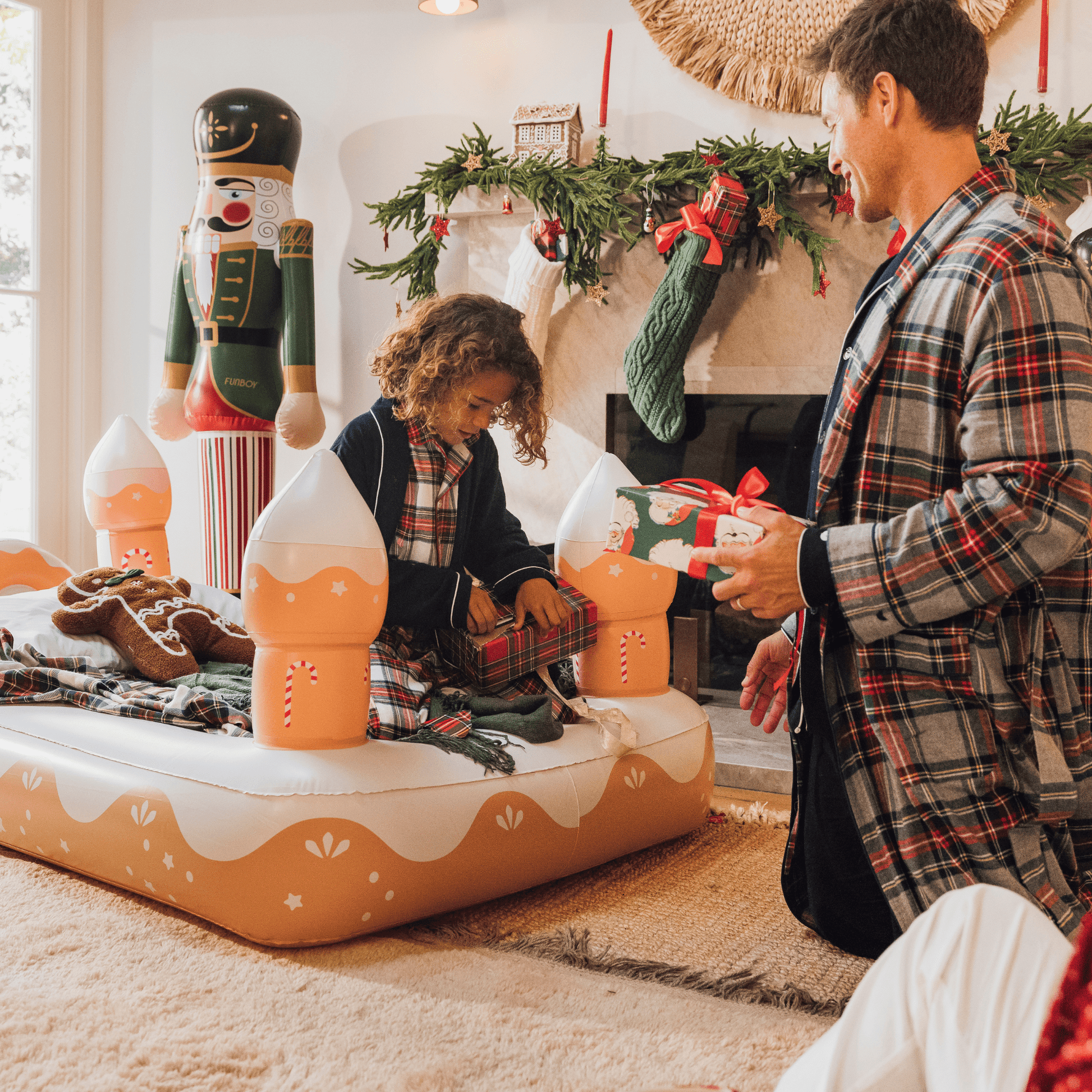 Kids Sleepover Bed - Christmas Gingerbread Air Mattress | Funboy For Sale