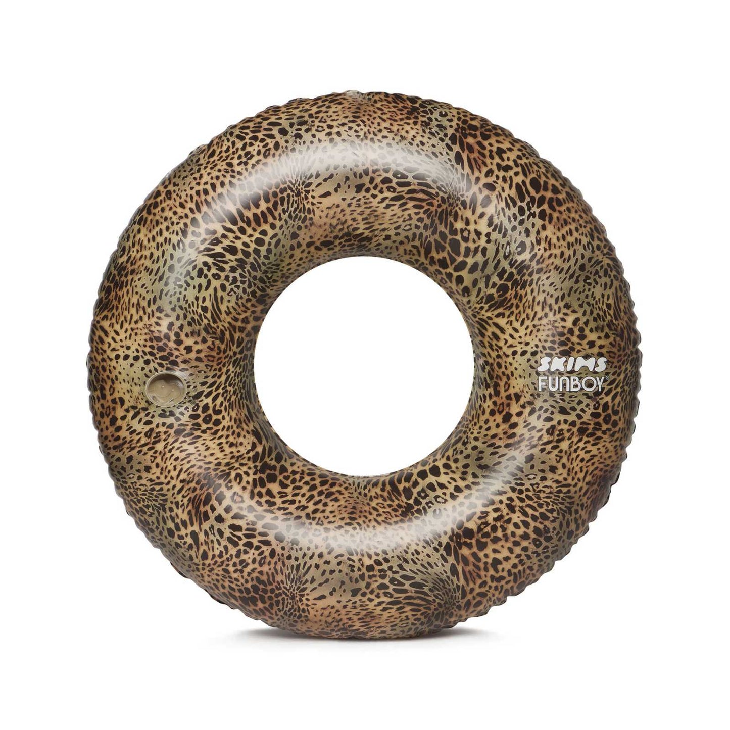 SKIMS x FUNBOY Luxe Cheetah Tube Float- 46" Inflated w/ cup holder | Funboy New