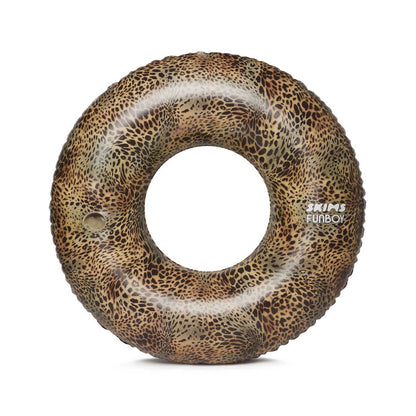 SKIMS x FUNBOY Luxe Cheetah Tube Float- 46" Inflated w/ cup holder | Funboy New