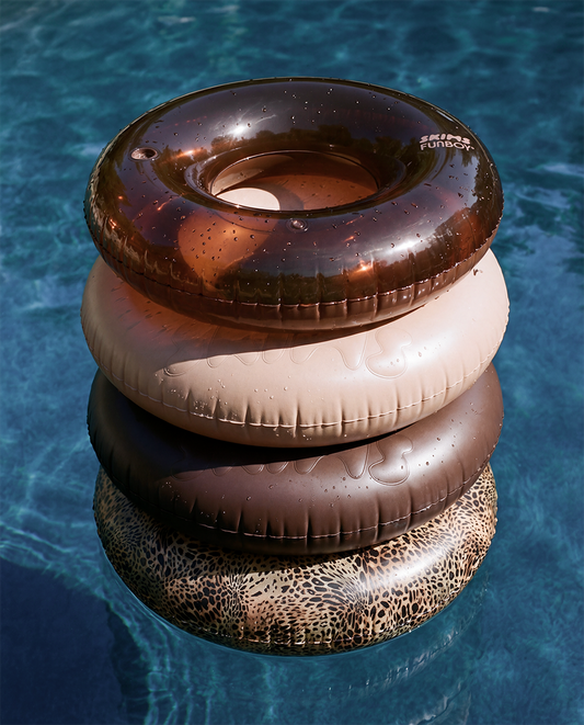 SKIMS x FUNBOY Cocoa Embossed Tube Float - 46" Inflated w/ cup holder | Funboy Sale