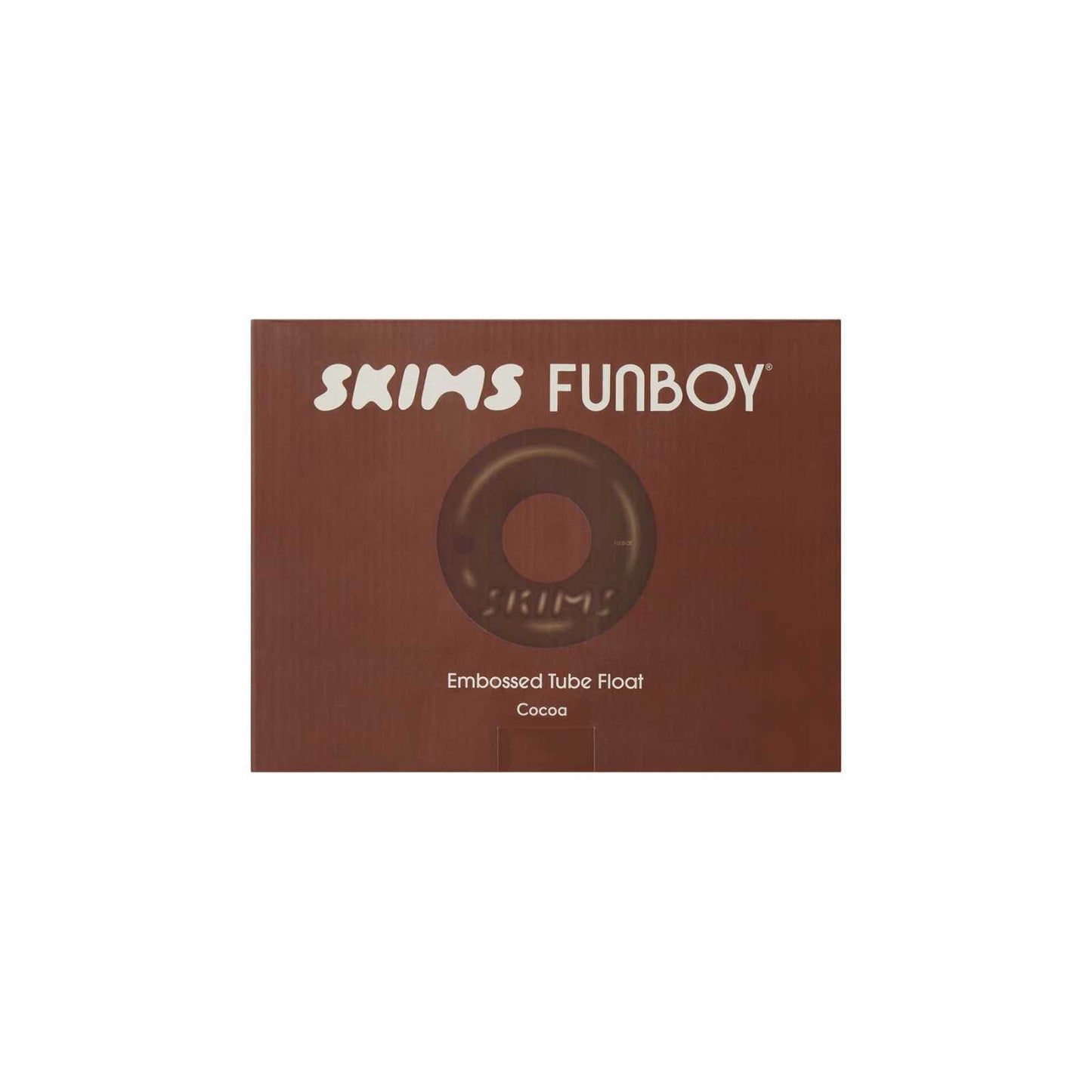 SKIMS x FUNBOY Cocoa Embossed Tube Float - 46" Inflated w/ cup holder | Funboy Sale