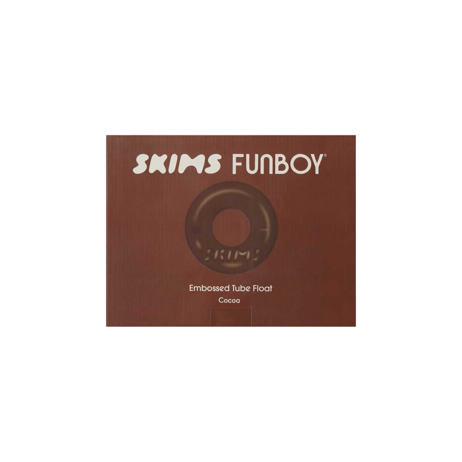 SKIMS x FUNBOY Cocoa Embossed Tube Float - 46" Inflated w/ cup holder | Funboy Sale