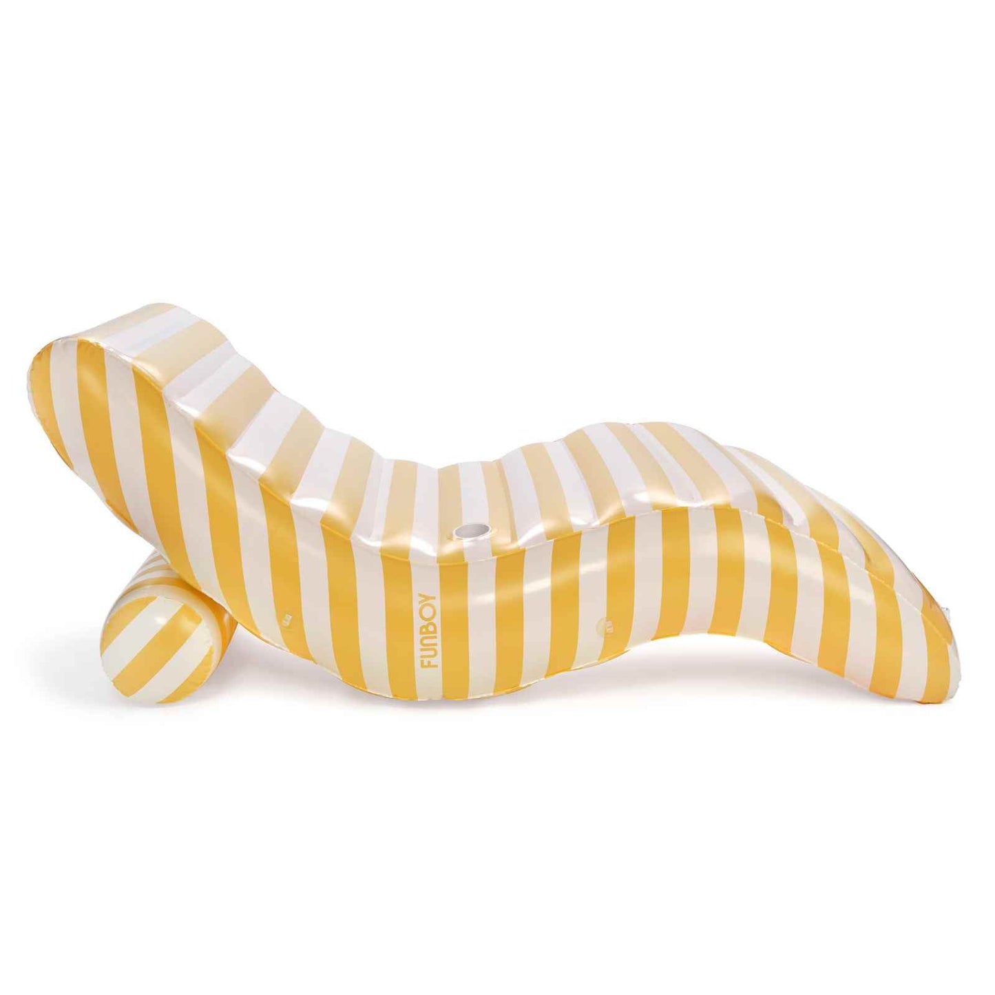Yellow Striped Chaise Lounger Pool Float | Funboy On Sale