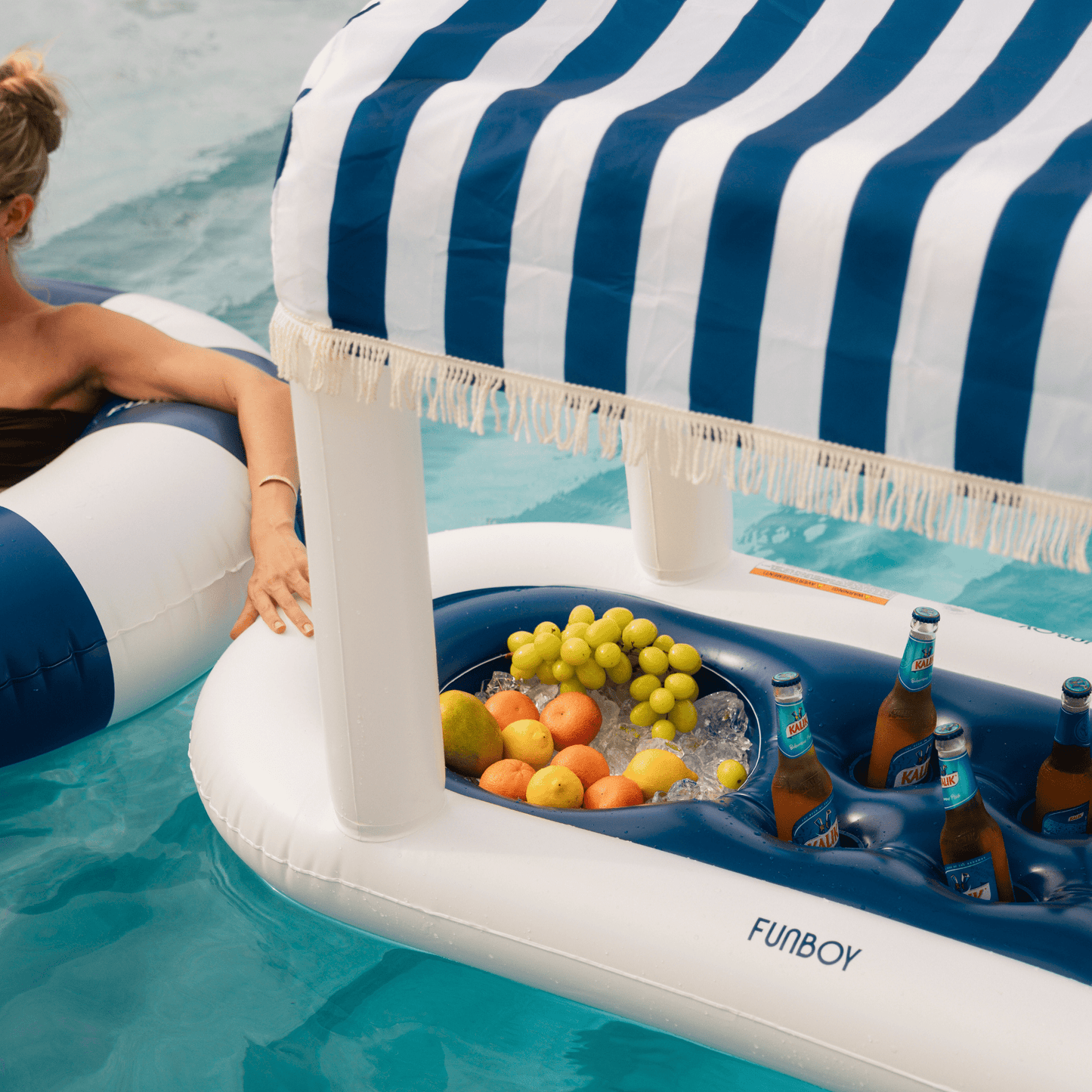 Navy Blue & White Striped Floating Cabana Bar | Funboy Online