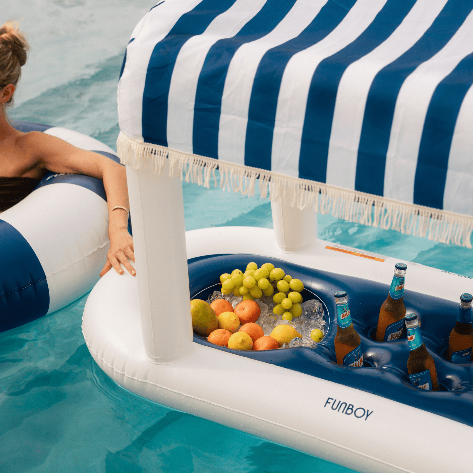 Navy Blue & White Striped Floating Cabana Bar | Funboy Online
