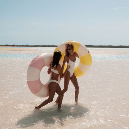 Yellow Vintage Stripe Tube Float | Funboy Discount
