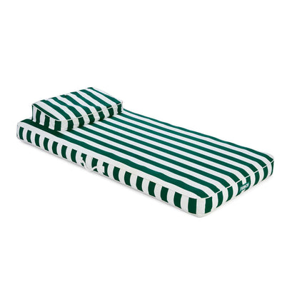 Fabric Classic Mat Lounger Pool Float - Green Cabana Stripe | Funboy New
