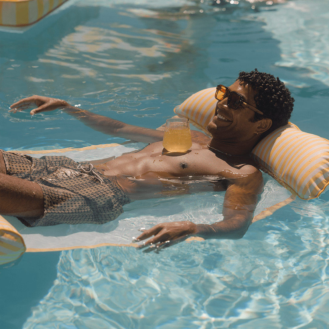Premium Fabric Pool Hammock -Yellow Cabana Stripe | Funboy Discount