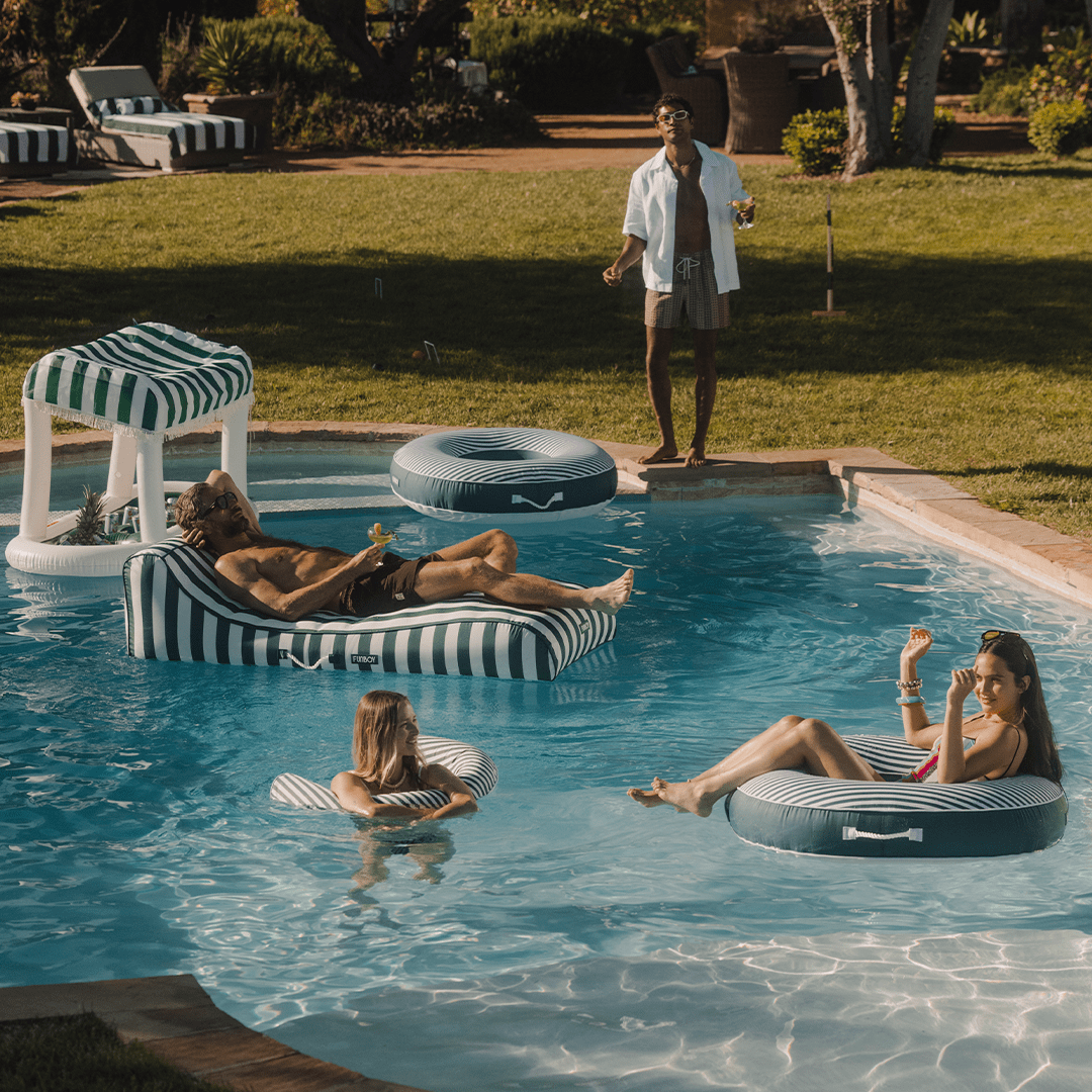 Fabric Covered Pool Noodle - Green Stripe | Funboy New