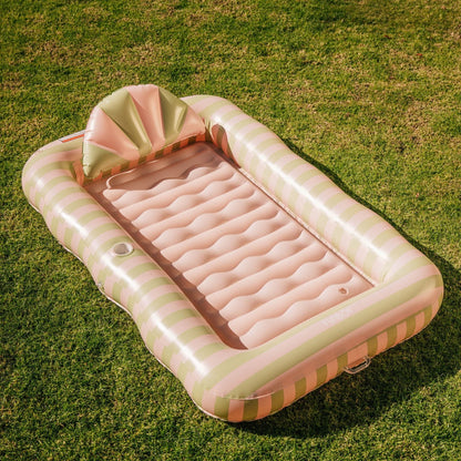 Tanning Pool Lounger: Coral & Blue Stripes | Funboy Sale