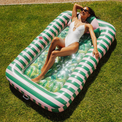Tanning Pool Lounger: Pink & Green Palm | Funboy Discount
