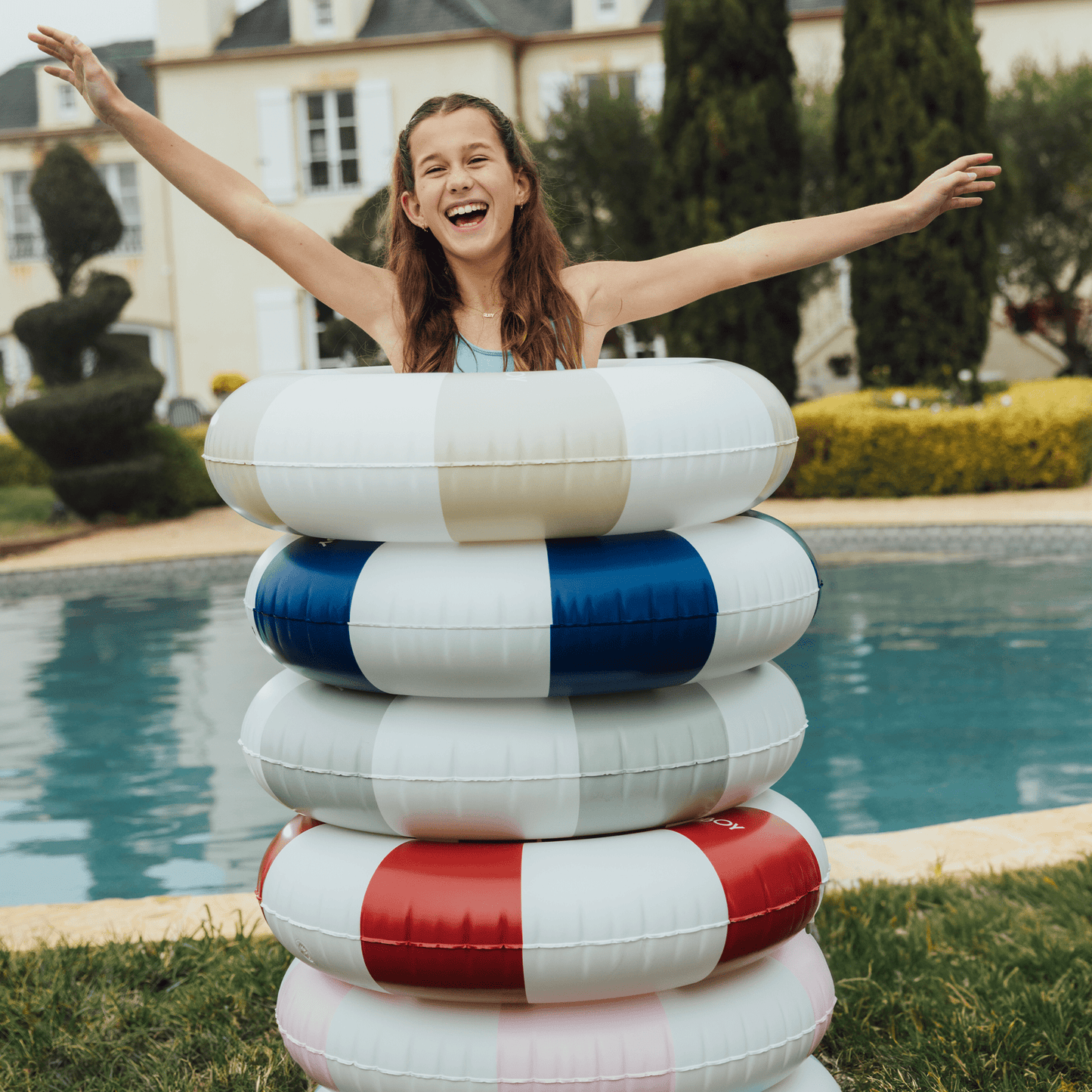 Pool Tubes for Kids: Vintage Kids Tube Float, Tan | Funboy Near Me