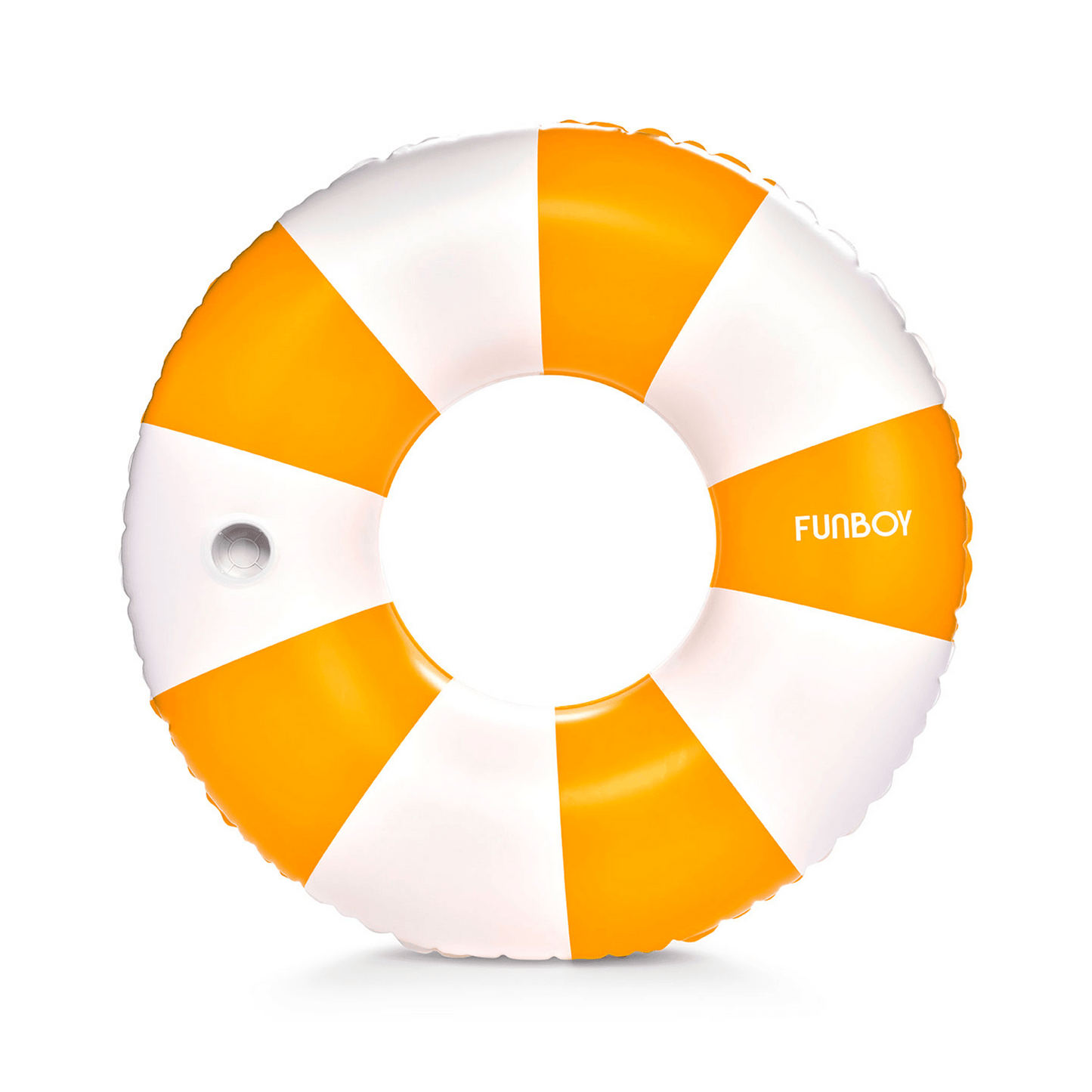 Large Pool Tube Float: Yellow & White Stripes, 48" | Funboy Online