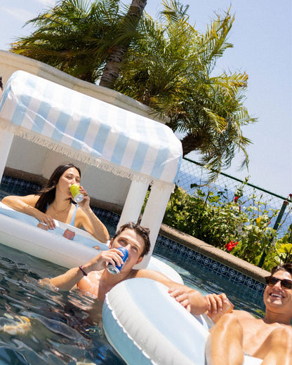 Blue & White Stripe Tube Pool Float | Funboy New
