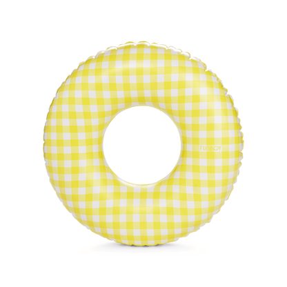 Kids Tube Float, 34", Yellow Gingham | Funboy Online