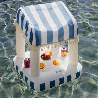 Blue & White Striped Floating Cabana Bar | Funboy For Sale