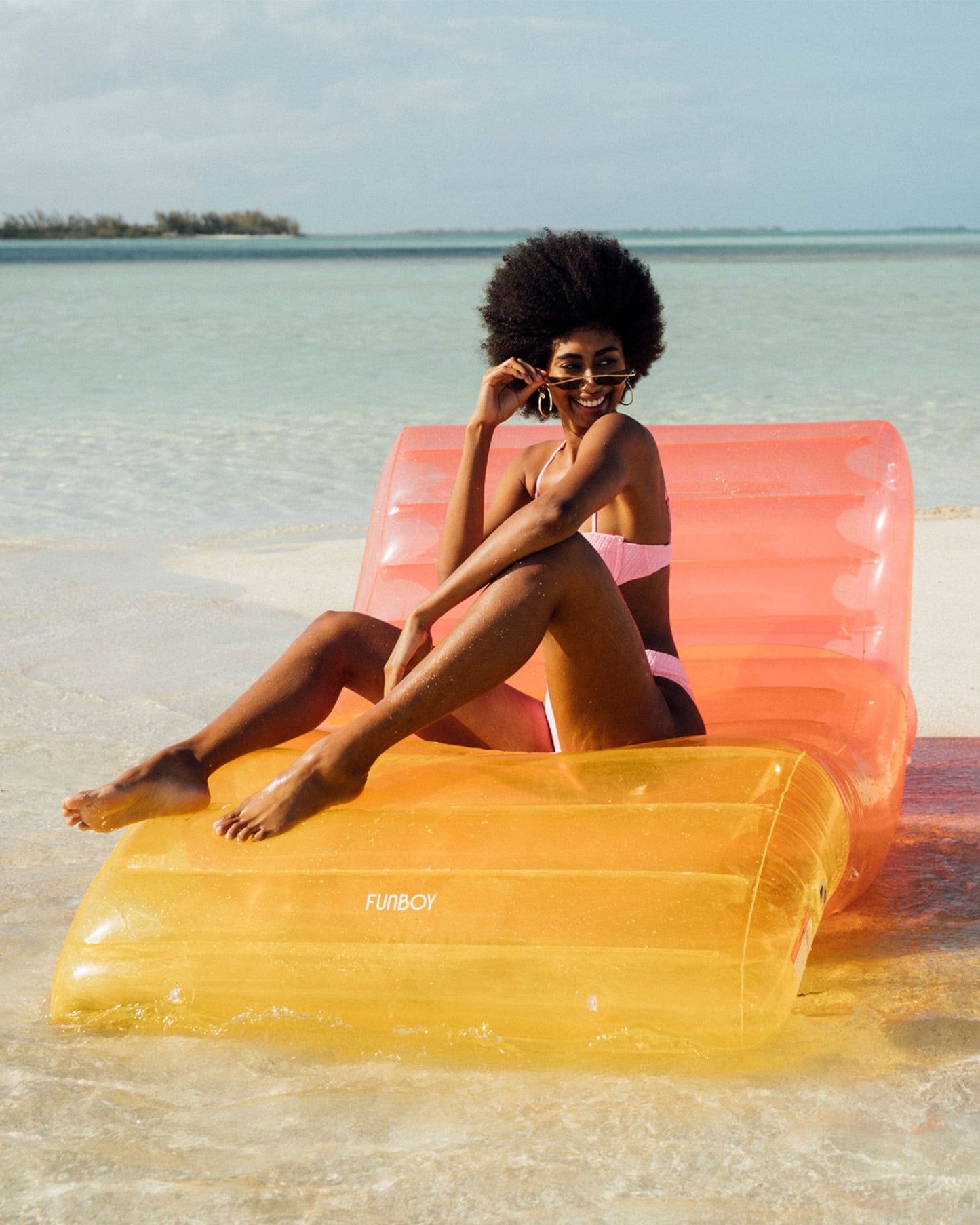 Clear Rainbow Chaise Lounger Pool Float | Funboy For Sale